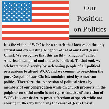 Our Position on Politics: statement about WCC's non-political alignment